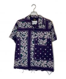 Needles×NOMA t.d.（ニードルズ×ノーマティーディー）の古着「カットオフ総柄オープンカラーシャツ」｜パープル