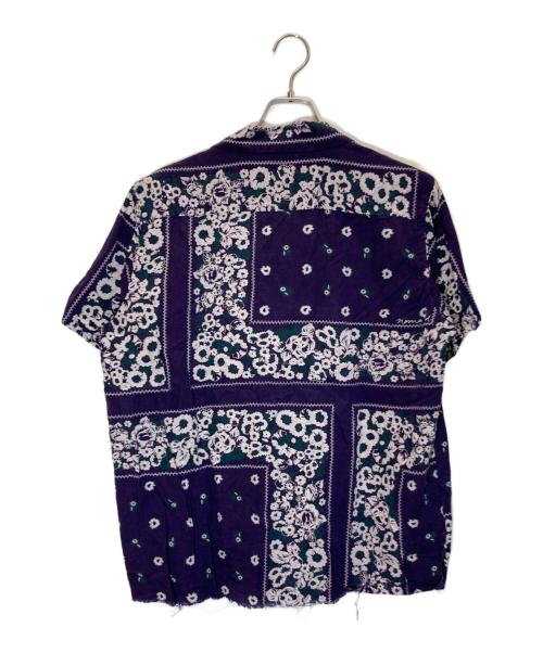 Needles（ニードルズ）Needles (ニードルズ) NOMA t.d. (ノーマティーディー) カットオフ総柄オープンカラーシャツ パープル サイズ:Ⅿの古着・服飾アイテム