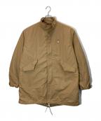 HUMAN MADEヒューマンメイド）の古着「カモ刺繍ライナー付きモッズコート」｜ベージュ