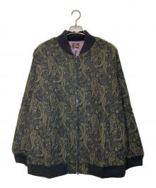 Needles（ニードルズ）の古着「B.B. Jacket - AC/W/PE Gobelin Jq.」｜ブラック×グリーン