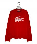 LACOSTEラコステ）の古着「ワニデザインクルーネックセーター」｜レッド