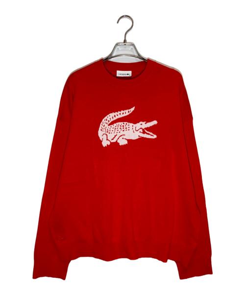 LACOSTE（ラコステ）LACOSTE (ラコステ) ワニデザインクルーネックセーター レッド サイズ:SIZE 40の古着・服飾アイテム