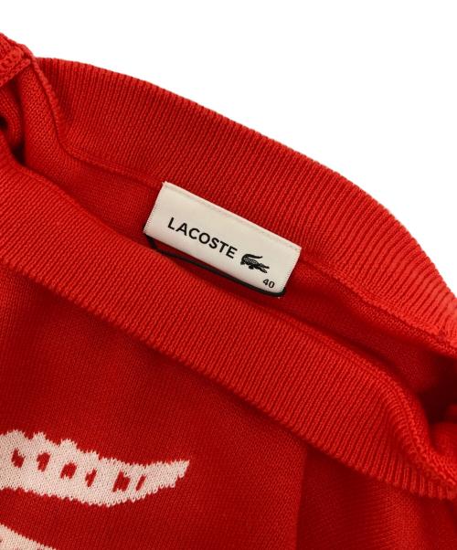 LACOSTE（ラコステ）LACOSTE (ラコステ) ワニデザインクルーネックセーター レッド サイズ:SIZE 40の古着・服飾アイテム
