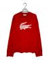LACOSTE（ラコステ）の古着「ワニデザインクルーネックセーター」｜レッド