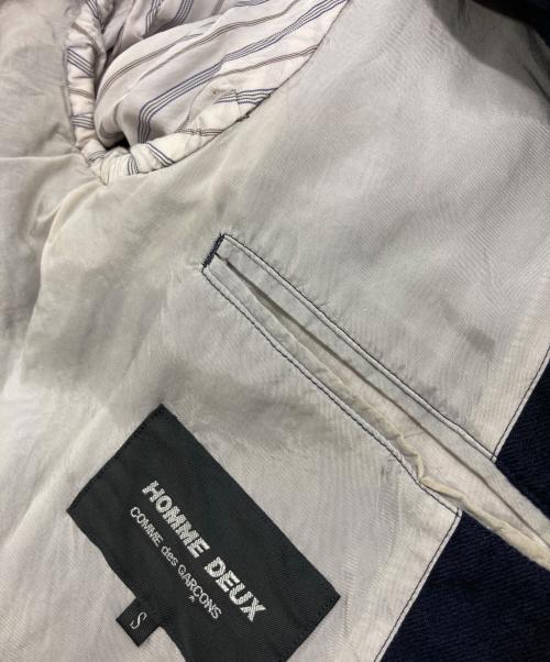 COMME des GARCONS HOMME DEUX（コムデギャルソン オム ドゥ）COMME des GARCONS HOMME DEUX (コムデギャルソン オム ドゥ) ウール縮絨テーラードジャケット ネイビー サイズ:SIZE Sの古着・服飾アイテム