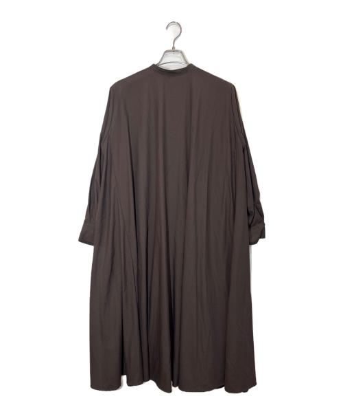 mizuiro-ind（ミズイロインド）mizuiro-ind (ミズイロインド) バンドカラーシャツワンピース ブラウン サイズ:-の古着・服飾アイテム