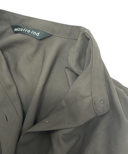 mizuiro-ind（ミズイロインド）mizuiro-ind (ミズイロインド) バンドカラーシャツワンピース ブラウン サイズ:-の古着・服飾アイテム