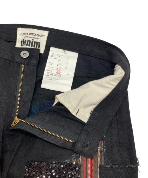 JUNYA WATANABE COMME des GARCONS（(ジュンヤワタナベ コムデギャルソン）JUNYA WATANABE COMME des GARCONS ((ジュンヤワタナベ コムデギャルソン) 異素材パッチワークデニムパンツ ブラック サイズ:Sの古着・服飾アイテム