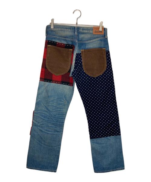 JUNYA WATANABE COMME des GARCONS（(ジュンヤワタナベ コムデギャルソン）JUNYA WATANABE COMME des GARCONS ((ジュンヤワタナベ コムデギャルソン) 異素材パッチワークデニムパンツ インディゴ サイズ:Sの古着・服飾アイテム