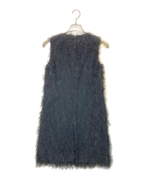 RED VALENTINO（レッドヴァレンティノ）RED VALENTINO (レッドヴァレンティノ) ファーワンピース ブラック サイズ:38の古着・服飾アイテム