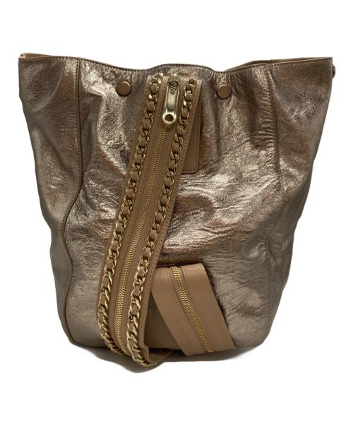 JIMMY CHOO（ジミーチュウ）JIMMY CHOO (ジミーチュウ) エコー 2WAY シャイニーショルダーバッグ ベージュ×ブラウン サイズ:-の古着・服飾アイテム