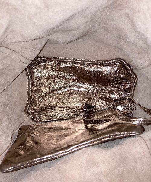 JIMMY CHOO（ジミーチュウ）JIMMY CHOO (ジミーチュウ) エコー 2WAY シャイニーショルダーバッグ ベージュ×ブラウン サイズ:-の古着・服飾アイテム