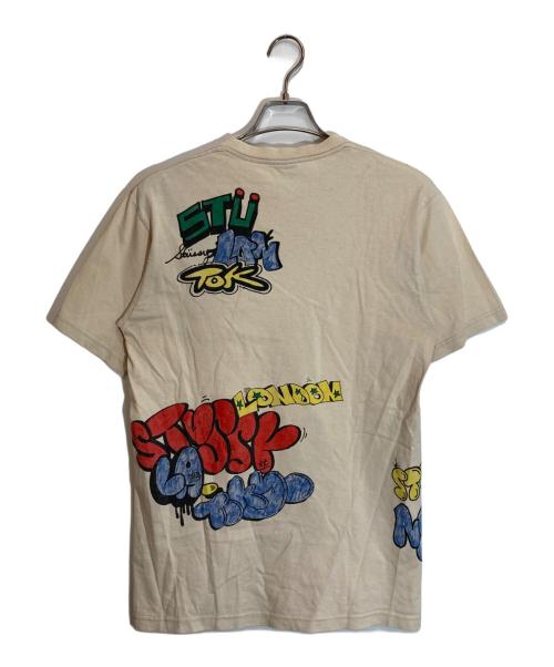 stussy（ステューシー）stussy (ステューシー) プリントTシャツ ベージュ サイズ:Ⅿの古着・服飾アイテム