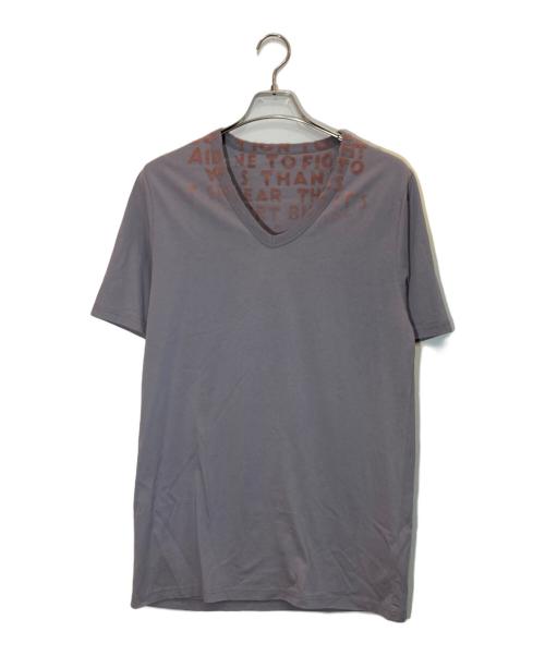 Maison Margiela（メゾンマルジェラ）Maison Margiela (メゾンマルジェラ) エイズフロッキープリント VネックTシャツ グレー サイズ:Lの古着・服飾アイテム