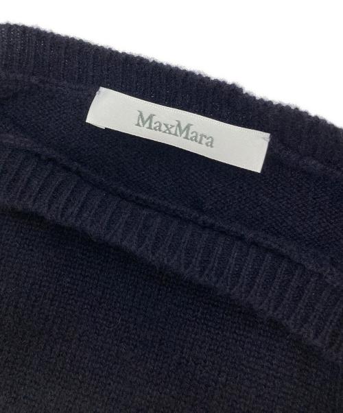 MaxMara（マックスマーラ）MaxMara (マックスマーラ) VICOLO ビジューウールカシミヤニット ネイビー サイズ:Ⅿの古着・服飾アイテム