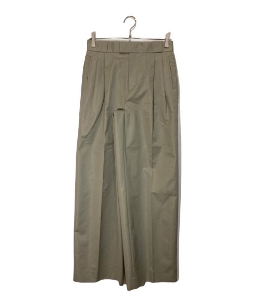 ebure（エブール）EBURE (エブール) ハイカウントコットンツイル パンツ ベージュ サイズ:38の古着・服飾アイテム