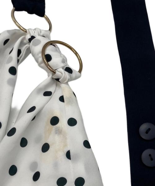 Christian Dior（クリスチャン ディオール）Christian Dior (クリスチャン ディオール) ラインストーンシルクブラウス ブラック サイズ:Lの古着・服飾アイテム