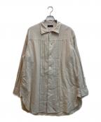 s'yteサイト）の古着「COTTON/LINEN POPLIN PLEATED OVERSIZE SHIRT」｜ベージュ