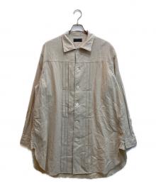 s'yte（サイト）の古着「COTTON/LINEN POPLIN PLEATED OVERSIZE SHIRT」｜ベージュ