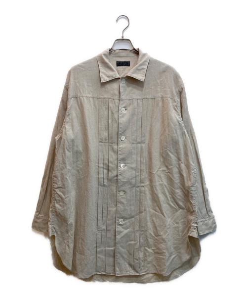 s'yte（サイト）s'yte (サイト) COTTON/LINEN POPLIN PLEATED OVERSIZE SHIRT ベージュ サイズ:3の古着・服飾アイテム