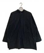 CITYSHOPシティショップ）の古着「BAND COLLAR POCKET シャツ」｜ブラック