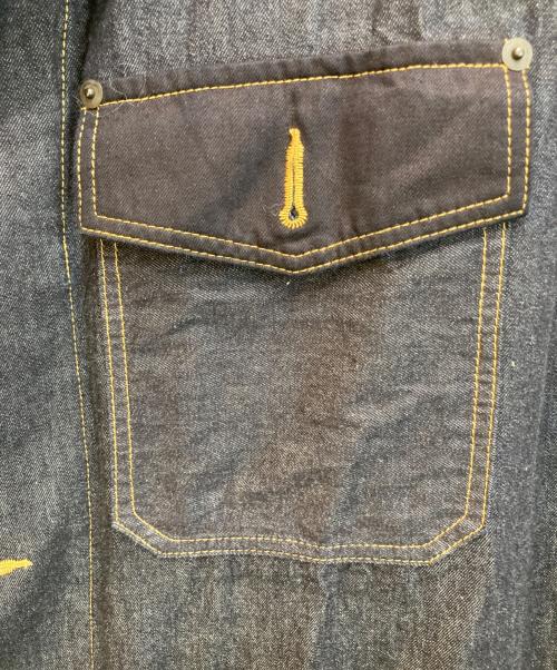 s'yte（サイト）s'yte (サイト) 7oz DENIM CRAZY PATCHWORK SHOP COAT インディゴ サイズ:4の古着・服飾アイテム