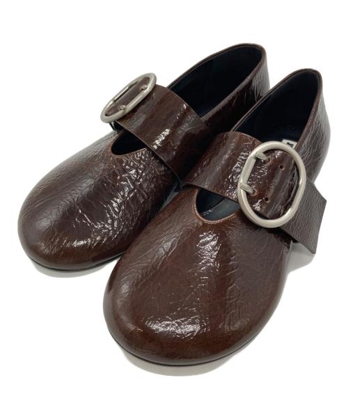 JIL SANDER（ジルサンダー）JIL SANDER (ジルサンダー) BUCKLE BALLET FLATS ブラウン サイズ:SIZE 39の古着・服飾アイテム