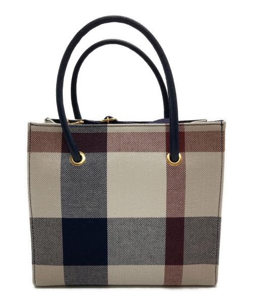 BLUE LABEL CRESTBRIDGE（ブルーレーベルクレストブリッジ）BLUE LABEL CRESTBRIDGE (ブルーレーベルクレストブリッジ) 2WAYハンドバッグ ベージュ×ネイビー サイズ:-の古着・服飾アイテム