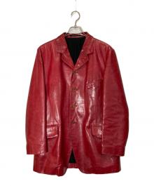 Yohji Yamamoto pour homme（ヨウジヤマモト プールオム）の古着「レザーテーラードジャケット」｜レッド
