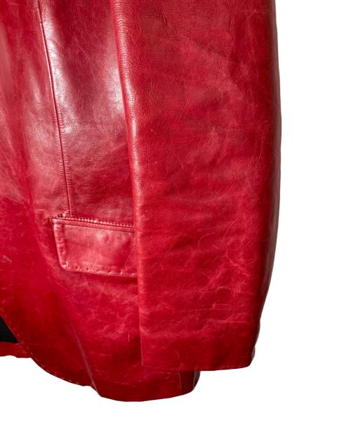 Yohji Yamamoto pour homme（ヨウジヤマモト プールオム）Yohji Yamamoto pour homme (ヨウジヤマモト プールオム) レザーテーラードジャケット レッド サイズ:2の古着・服飾アイテム