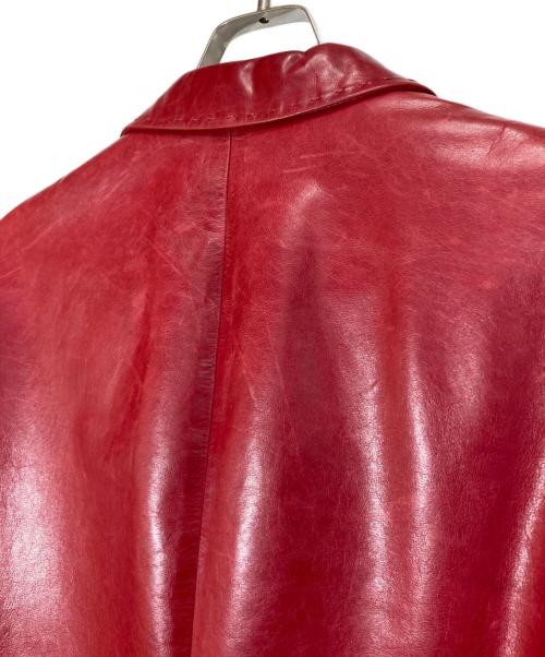 Yohji Yamamoto pour homme（ヨウジヤマモト プールオム）Yohji Yamamoto pour homme (ヨウジヤマモト プールオム) レザーテーラードジャケット レッド サイズ:2の古着・服飾アイテム