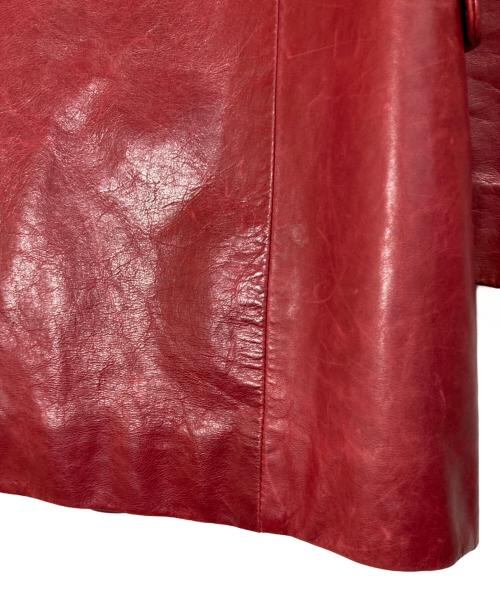 Yohji Yamamoto pour homme（ヨウジヤマモト プールオム）Yohji Yamamoto pour homme (ヨウジヤマモト プールオム) レザーテーラードジャケット レッド サイズ:2の古着・服飾アイテム