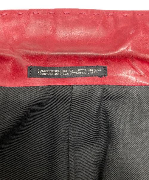 Yohji Yamamoto pour homme（ヨウジヤマモト プールオム）Yohji Yamamoto pour homme (ヨウジヤマモト プールオム) レザーテーラードジャケット レッド サイズ:2の古着・服飾アイテム