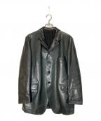 Yohji Yamamoto pour hommeヨウジヤマモト プールオム）の古着「レザーテーラードジャケット」｜ブラック×グリーン
