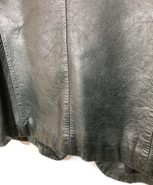 Yohji Yamamoto pour homme（ヨウジヤマモト プールオム）Yohji Yamamoto pour homme (ヨウジヤマモト プールオム) レザーテーラードジャケット ブラック×グリーン サイズ:2の古着・服飾アイテム