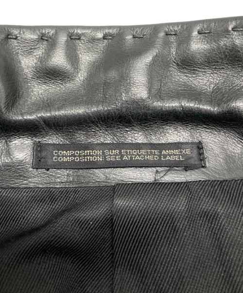 Yohji Yamamoto pour homme（ヨウジヤマモト プールオム）Yohji Yamamoto pour homme (ヨウジヤマモト プールオム) レザーテーラードジャケット ブラック×グリーン サイズ:2の古着・服飾アイテム