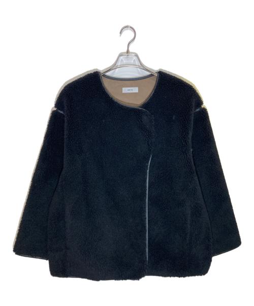 AKTE（アクテ）AKTE (アクテ) ノーカラーボアジャケット ブラック サイズ:SIZE Freeの古着・服飾アイテム