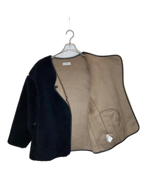 AKTE（アクテ）AKTE (アクテ) ノーカラーボアジャケット ブラック サイズ:SIZE Freeの古着・服飾アイテム