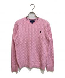 POLO RALPH LAUREN（ポロ・ラルフローレン）の古着「コットンケーブルニット」｜ピンク