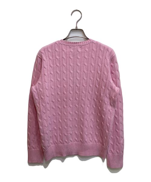 POLO RALPH LAUREN（ポロ・ラルフローレン）POLO RALPH LAUREN (ポロ・ラルフローレン) コットンケーブルニット ピンク サイズ:SIZE L（14-16） 未使用品の古着・服飾アイテム