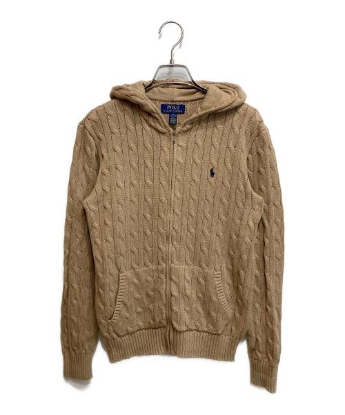 POLO RALPH LAUREN（ポロ・ラルフローレン）POLO RALPH LAUREN (ポロ・ラルフローレン) ケーブルニットパーカー ベージュ サイズ:SIZE L（14-16）の古着・服飾アイテム