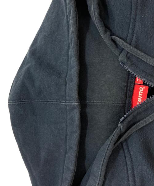 SUPREME（シュプリーム）Supreme (シュプリーム) Text Stripe Zip Up Hooded Sweatshirt ネイビー サイズ:Lの古着・服飾アイテム