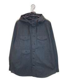 MODMNT（モドメント）の古着「TWEED KNIT HOODED SHIRT」｜グレー