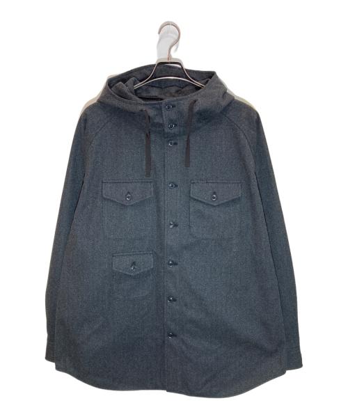 MODMNT（モドメント）MODMNT (モドメント) TWEED KNIT HOODED SHIRT グレー サイズ:Ⅿの古着・服飾アイテム