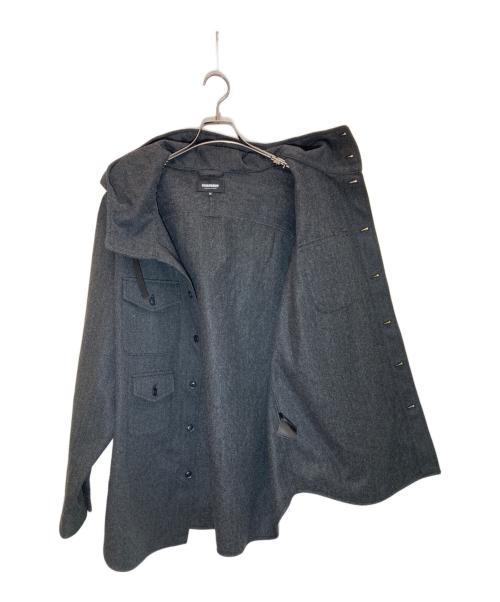MODMNT（モドメント）MODMNT (モドメント) TWEED KNIT HOODED SHIRT グレー サイズ:Ⅿの古着・服飾アイテム
