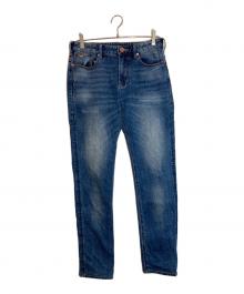 EMPORIO ARMANI（エンポリオ アルマーニ）の古着「ダメージ加工スリムデニムパンツ」｜インディゴ