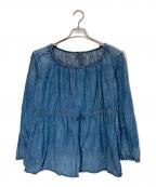 45Rフォーティファイブ・アール）の古着「デニムギャザーブラウス」｜ブルー