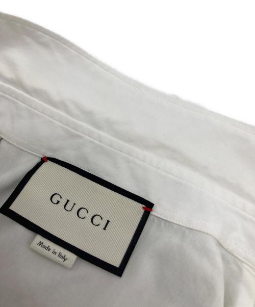 GUCCI（グッチ）GUCCI (グッチ) シルク切替シャツ ホワイト サイズ:40の古着・服飾アイテム