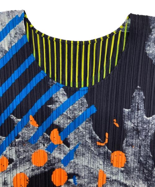 PLEATS PLEASE（プリーツプリーズ）PLEATS PLEASE (プリーツプリーズ) プリントプリーツブラウス マルチカラー サイズ:3の古着・服飾アイテム