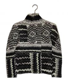 me ISSEY MIYAKE（ミーイッセイ ミヤケ）の古着「プリントプリーツブラウス」｜グレー